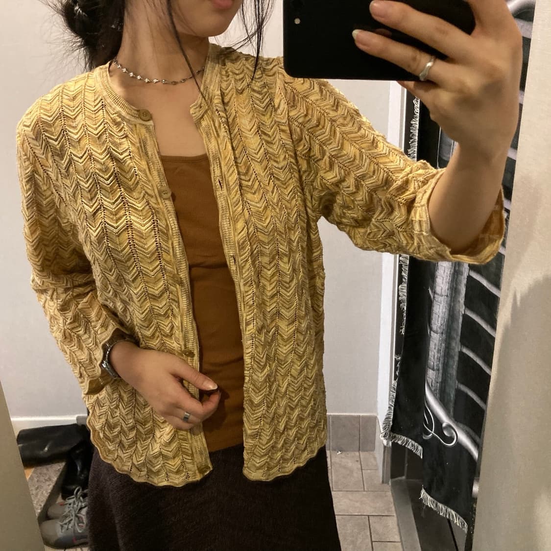 네트 니트 7부 가디건 상품이미지1