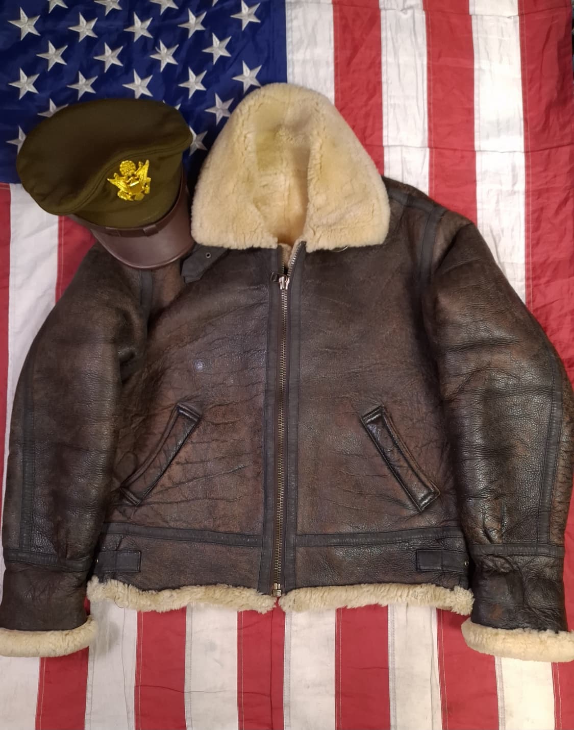 미공군 B-3 TYPE 천연가죽 항공 폭격기 무스탕 상품이미지1