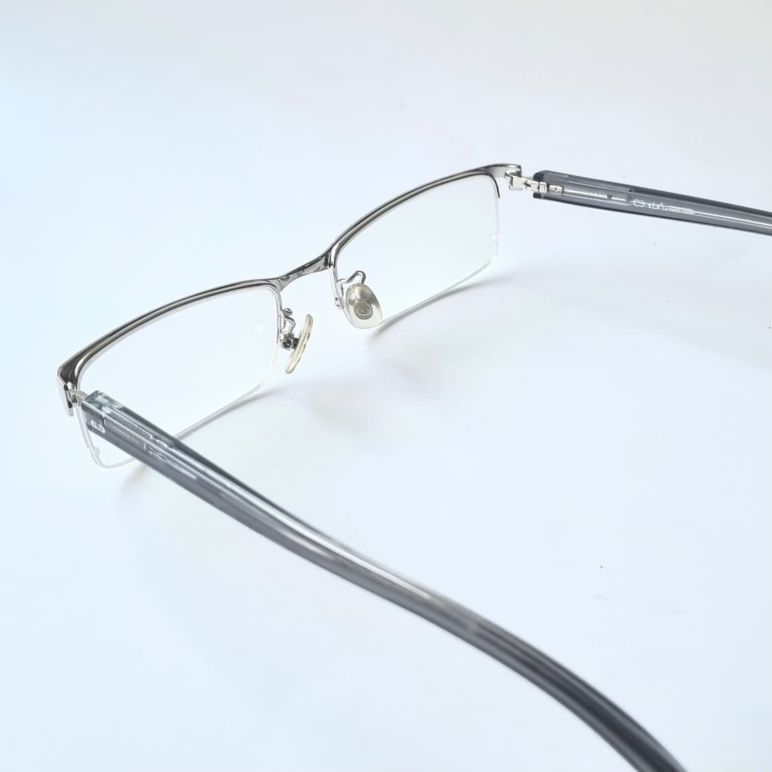 데드스탁  빈티지 긱시크 반무테 실버 안경테 1638 상품이미지5