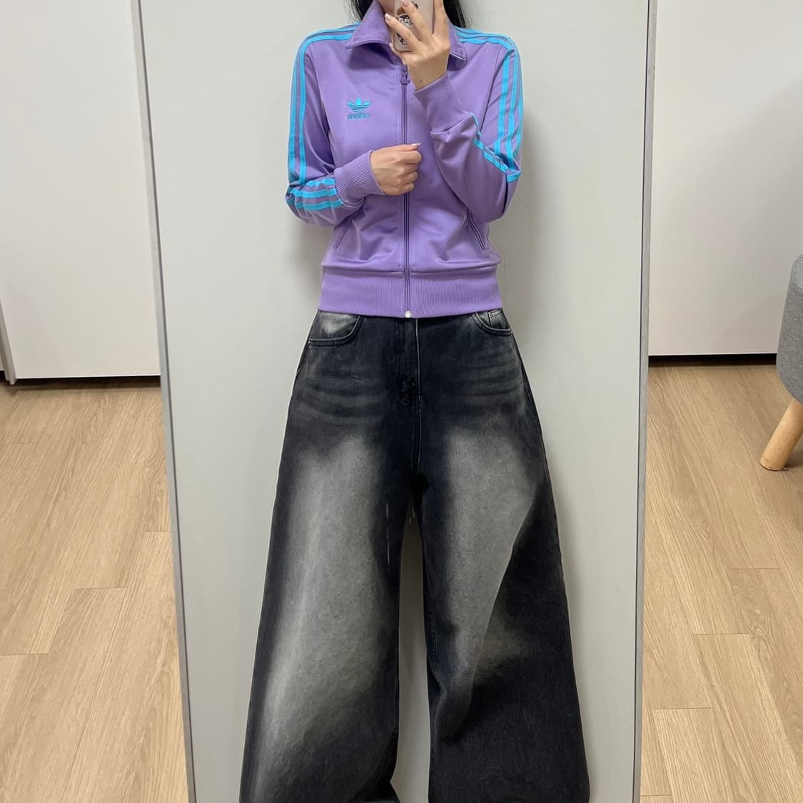 아디다스 딱붙핏 연보라 파이어버드 트랙탑 져지 상품이미지1