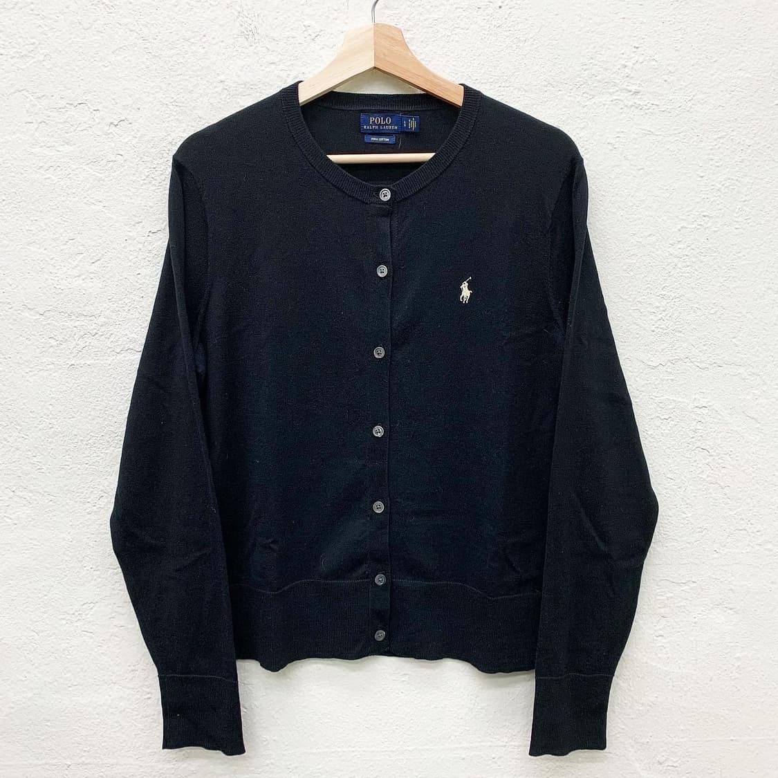 폴로 랄프로렌 블랙 화이트포니 라운드 가디건 상품이미지2
