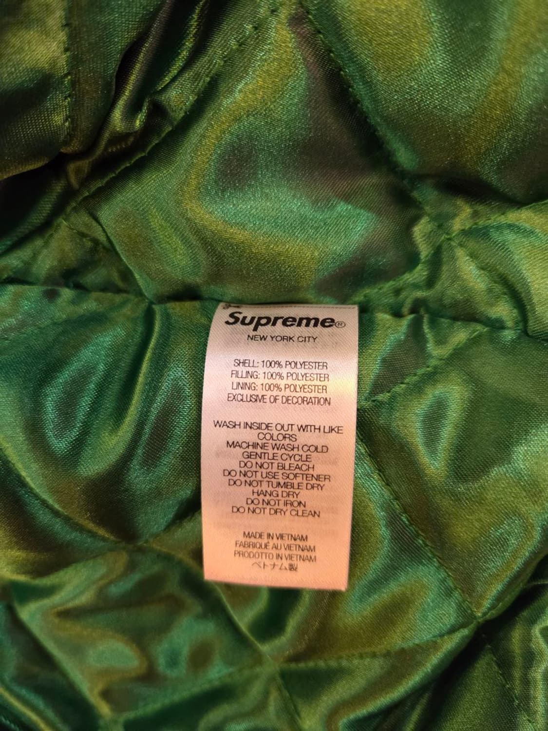 24FW 슈프림 미첼 & 네스 사틴 바시티 자켓 그린  상품이미지6