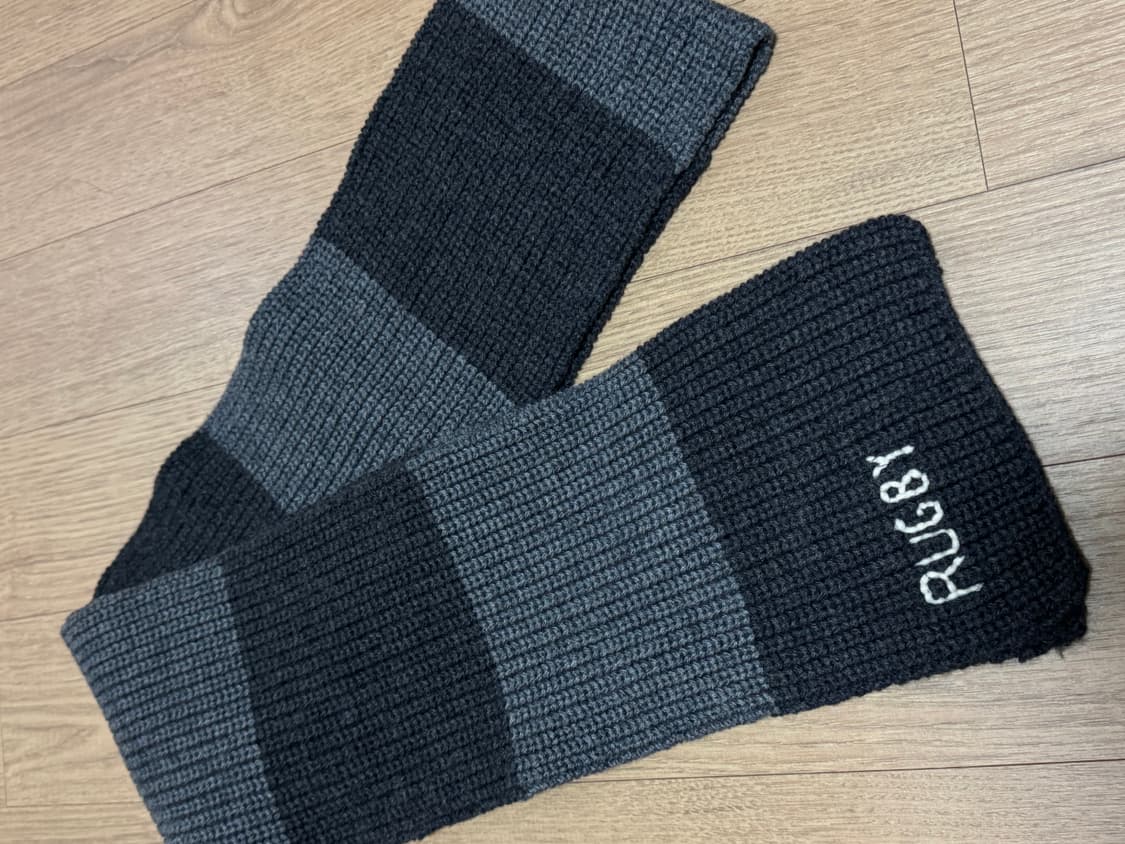 포커페이스 럭비 스티치 머플러 그레이/차콜 상품이미지3