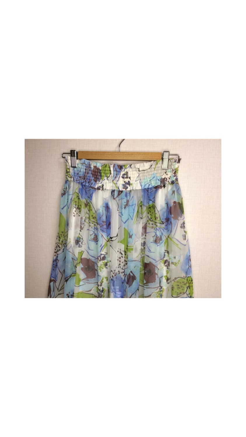 빈티지 플라워 쉬폰 프릴 미디 스커트 상품이미지2