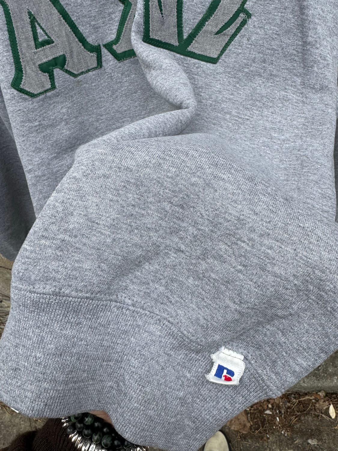 90s 러셀 애슬레틱 빈티지 자수 스웻 셔츠 맨투맨 그레이 xl 상품이미지5