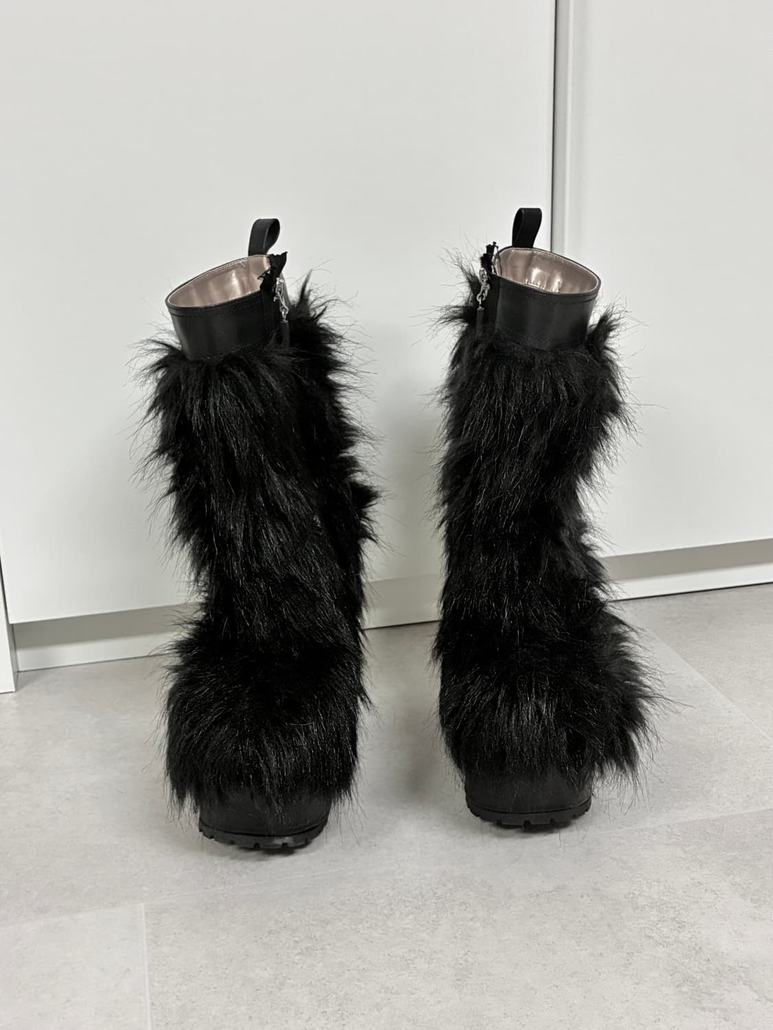 퍼 통굽 힐부츠 240 상품이미지2