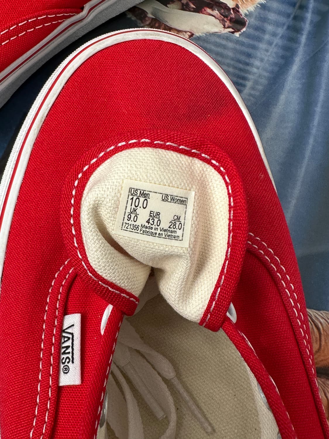 반스 어센틱 레드 스니커즈 280 (새상품) 상품이미지2