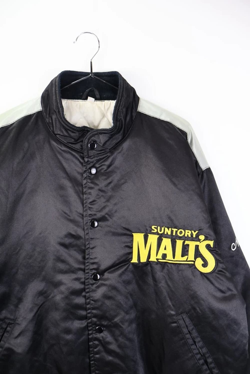 90's 산토리몰츠 빅로고 나일론 베이스볼 자켓 상품이미지7