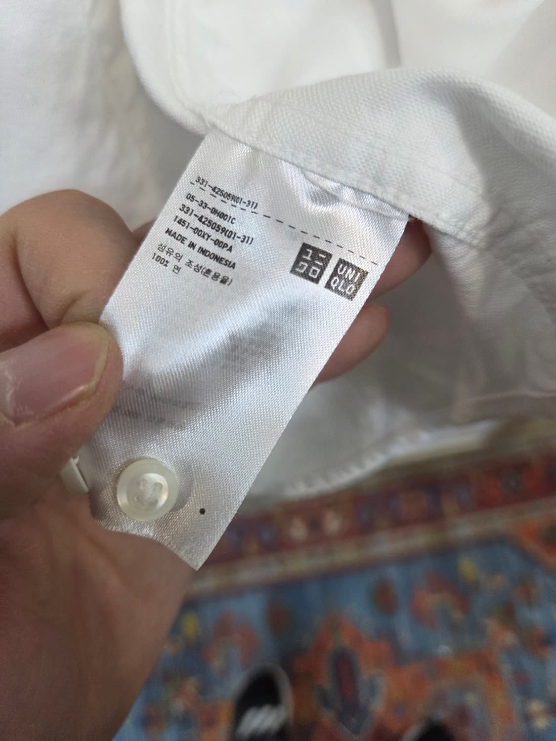 유니클로 옥스포드 셔츠긴팔 화이트 xl 상품이미지4