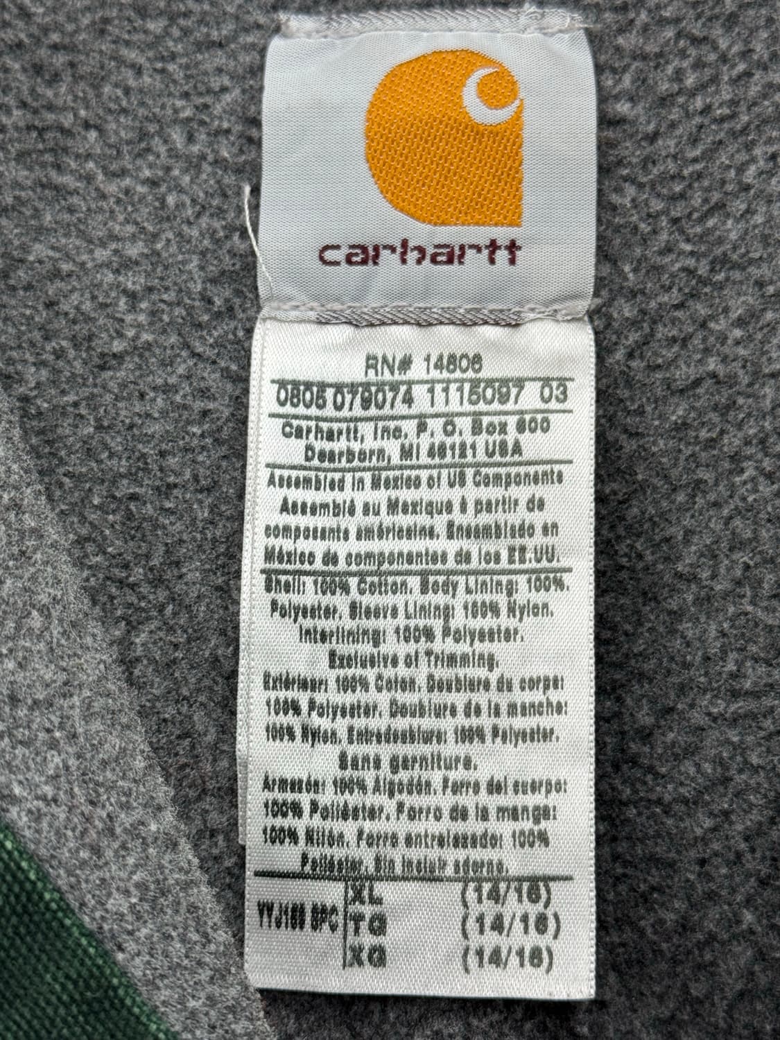 칼하트 YY라인 J130 SPC 액티브 후드 자켓 상품이미지8