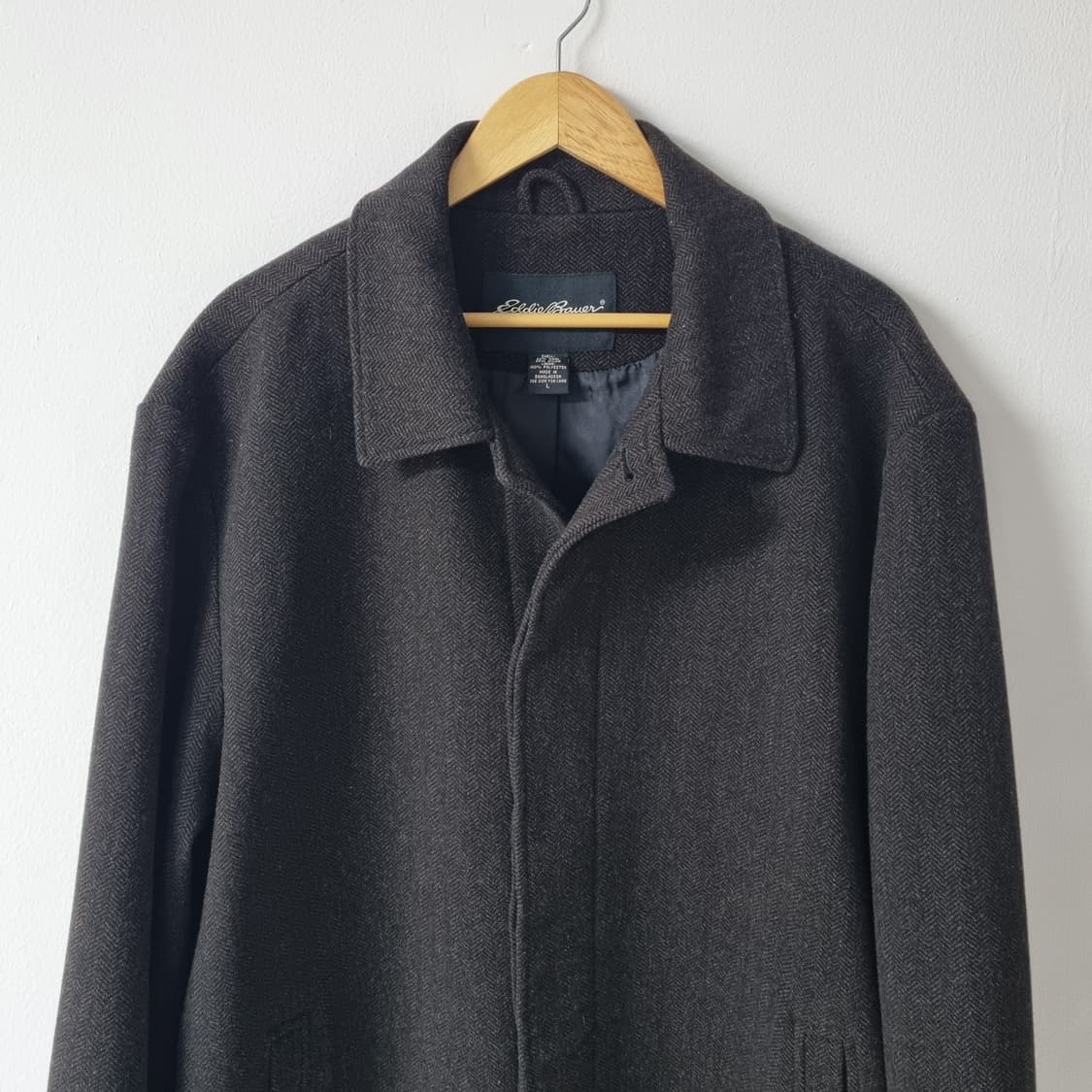 빈티지 에디바우어 헤링본 오버사이즈 코트 - L 상품이미지4