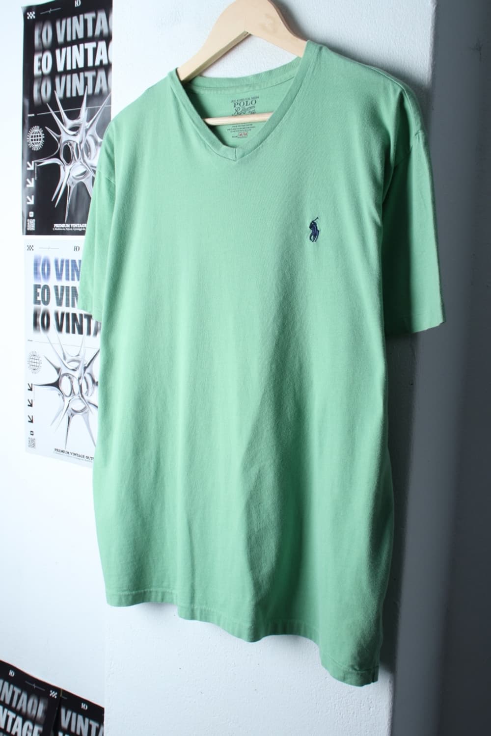 (M-XL) 폴로 랄프로렌 반팔 티셔츠 브이넥 오버핏 그린-H30364 상품이미지1