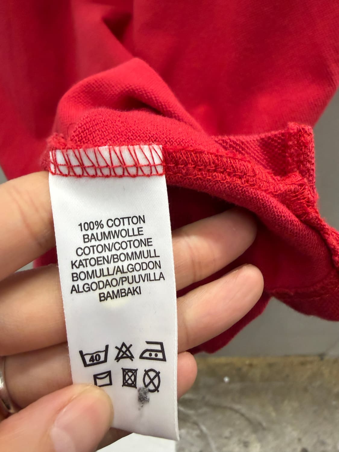 버버리 카라 반팔 티셔츠 레드 S 상품이미지4