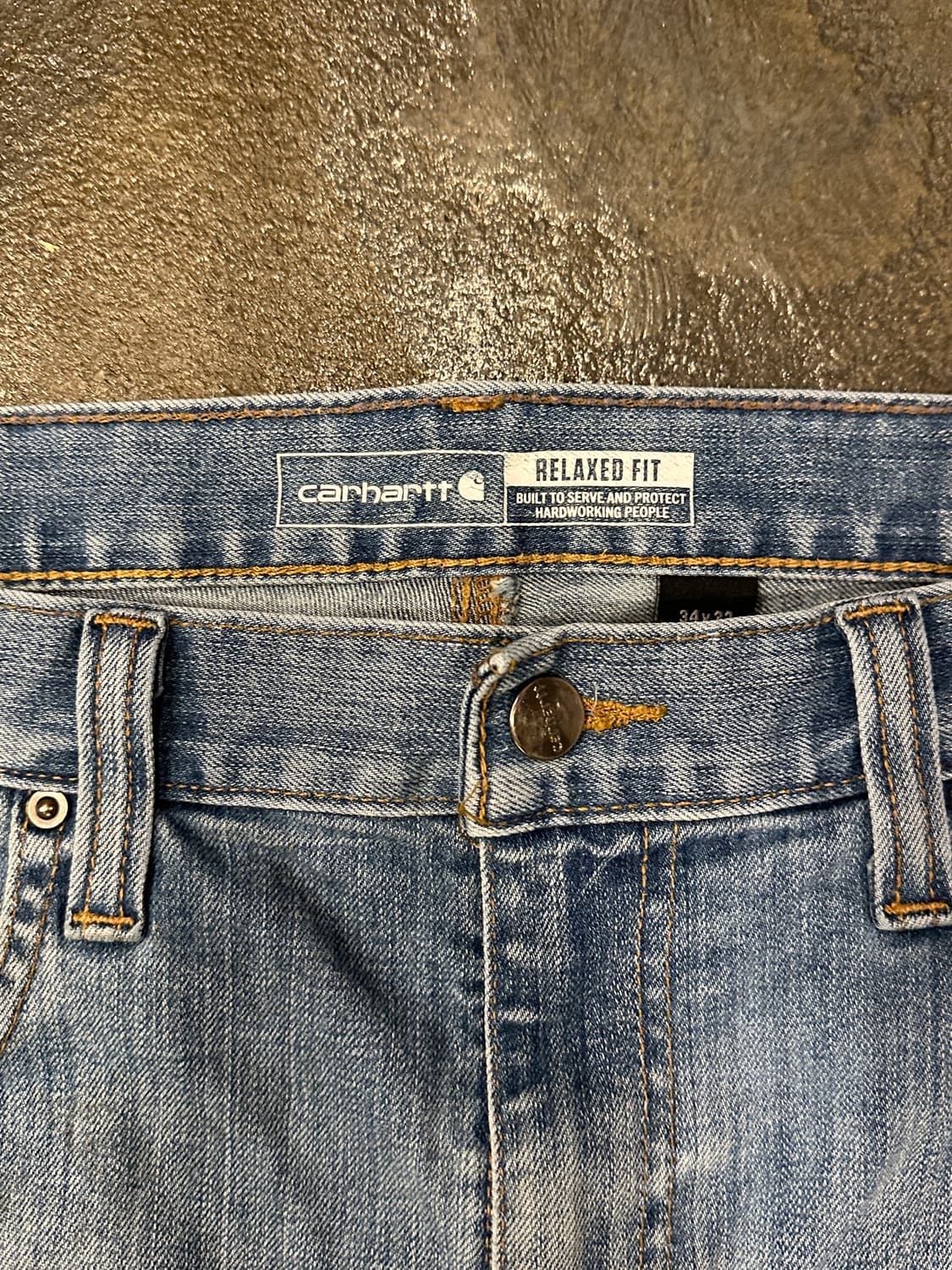 칼하트 러그드 플렉스 릴렉스드핏 데님팬츠 34x32 상품이미지3