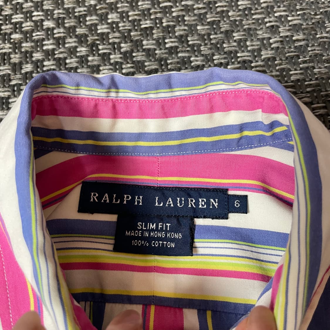 폴로랄프로렌 화이트포니 블루 핑크 스트라이프 긴팔 셔츠 슬림핏 6 상품이미지4