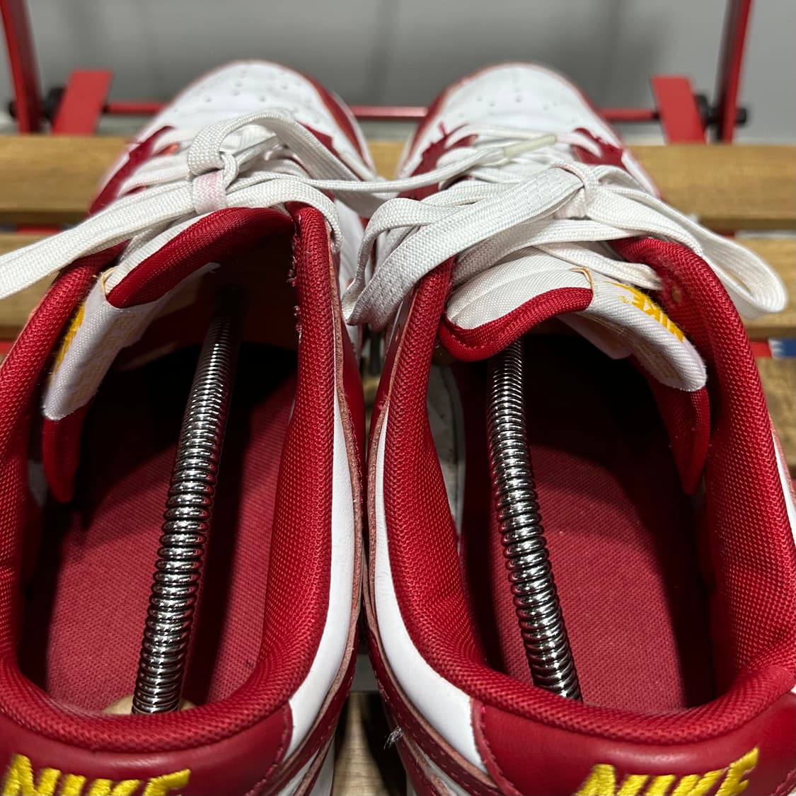 285) 나이키 운동화 남성 남자 신발 덩크 로우 범고래 레드/화이트 상품이미지5