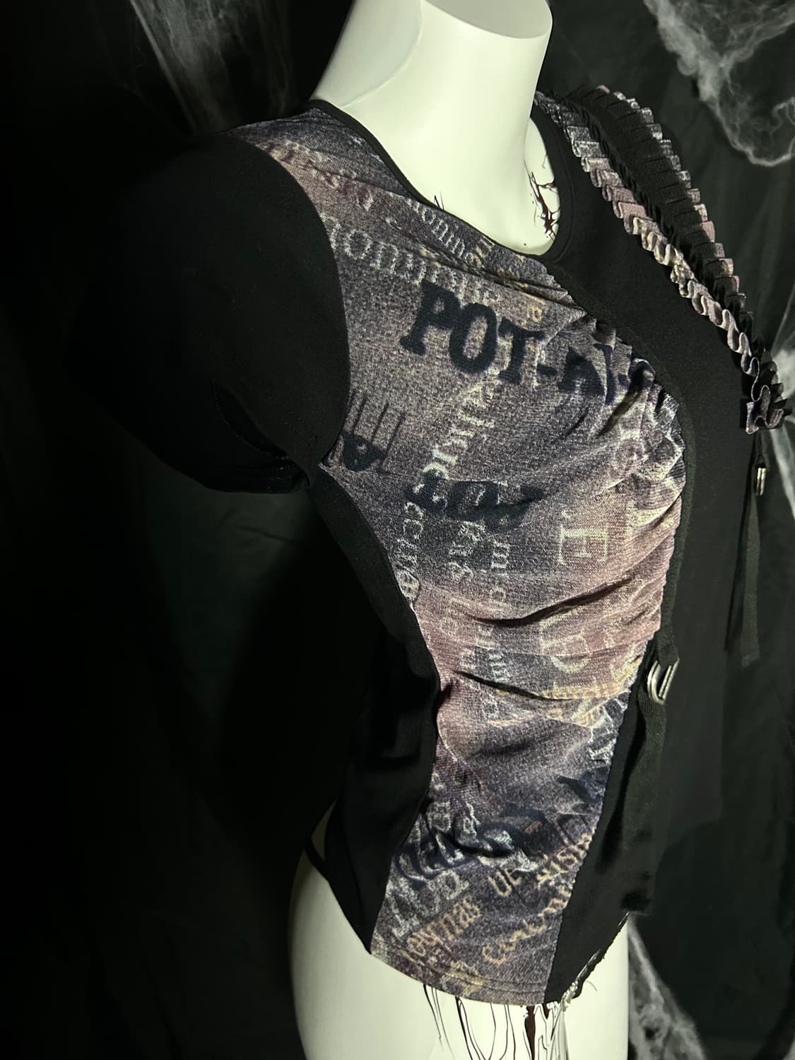 punk purple shirred belt detailed tee 상품이미지2
