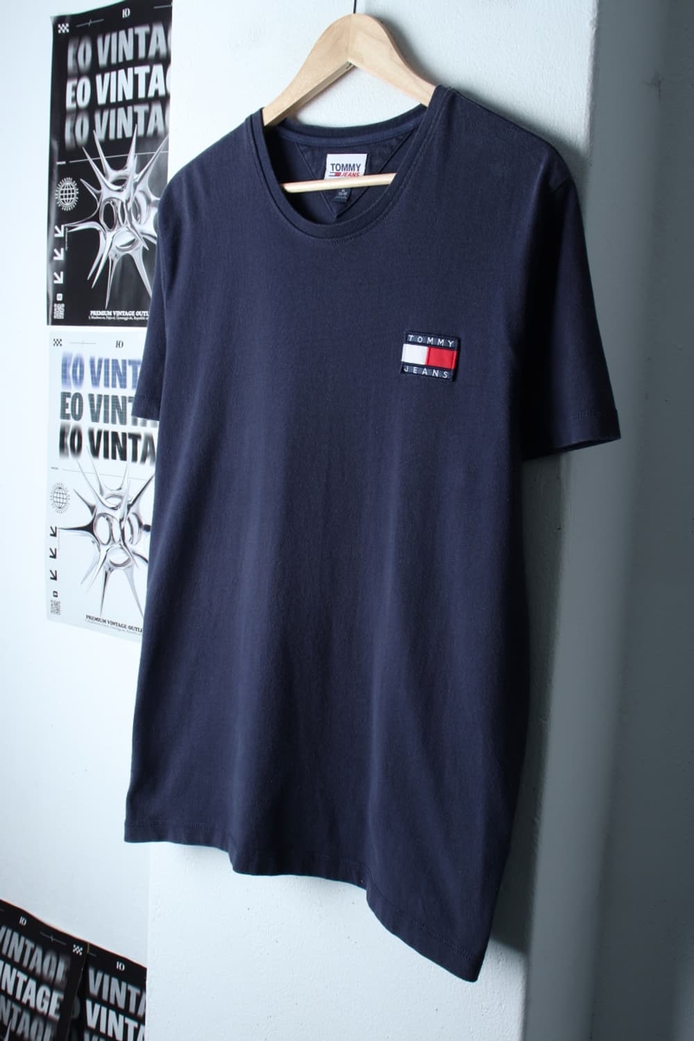 (XL-2XL) 타미힐피거 반팔 티셔츠 스몰로고 네이비-H30693 상품이미지1