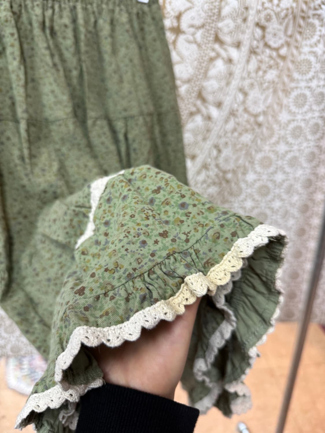 빈티지 여성 플라워패턴 레이스 밴딩 스커트  상품이미지5