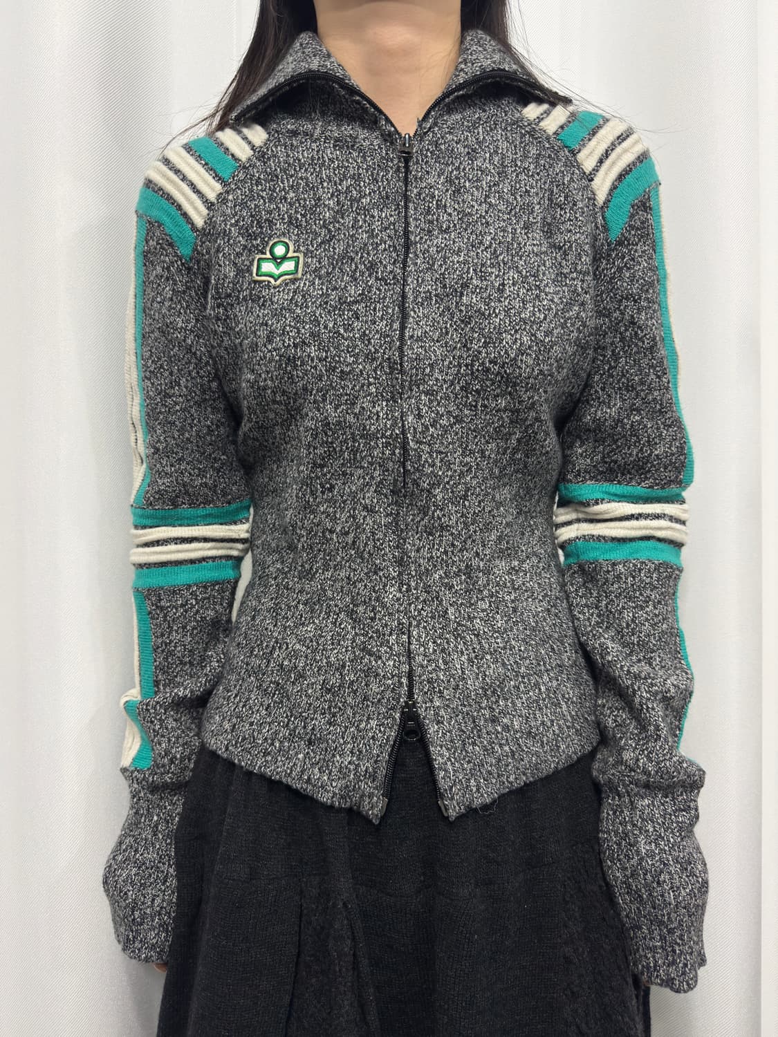 design knit twoway zipup 상품이미지1