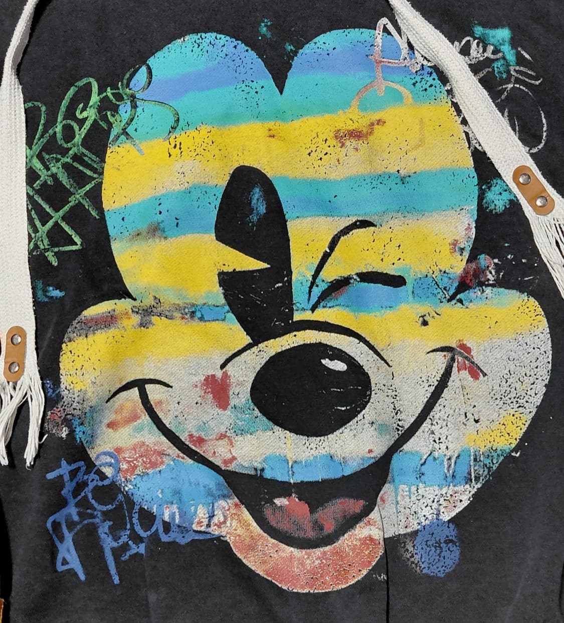 [ONE WAY] 원웨이 빈티지 미키 피그먼트 데미지 후드티 상품이미지2