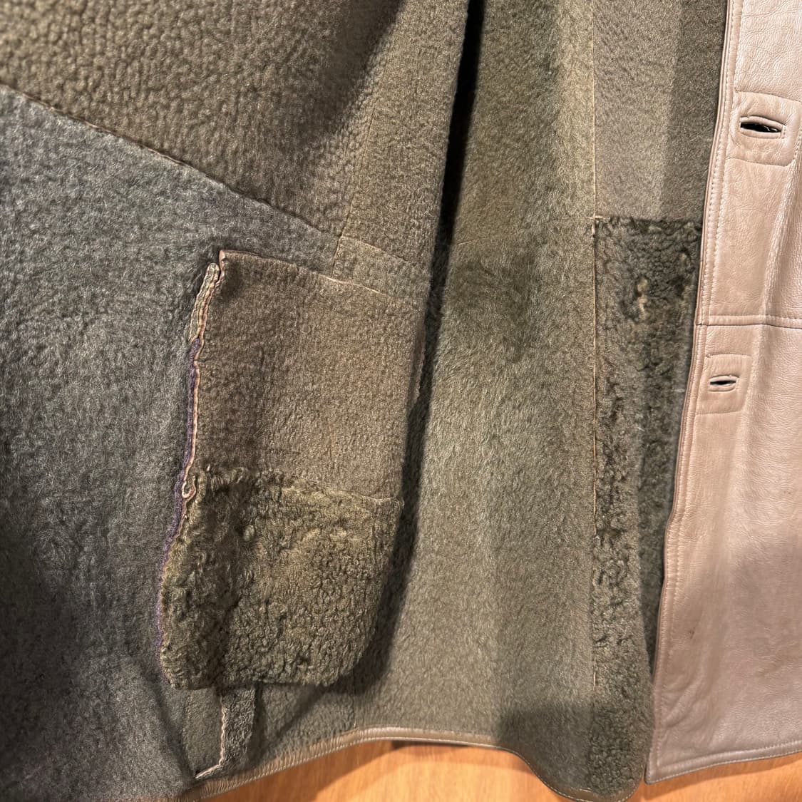 뉴질랜드 오리지널 슬링크스킨 양가죽 양털 무스탕 코트 XL 상품이미지6