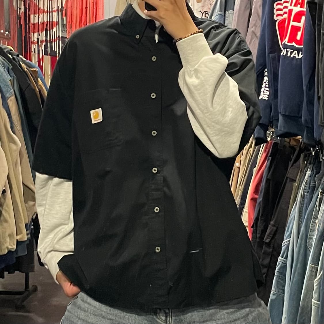 [IM] carhartt 칼하트 블랙반팔셔츠 상품이미지1