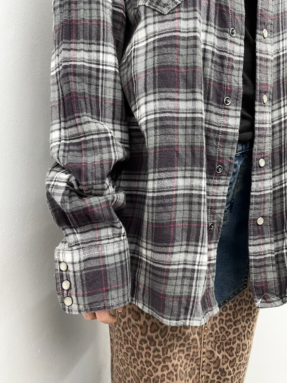 펑크 체크 버튼 셔츠 상품이미지4