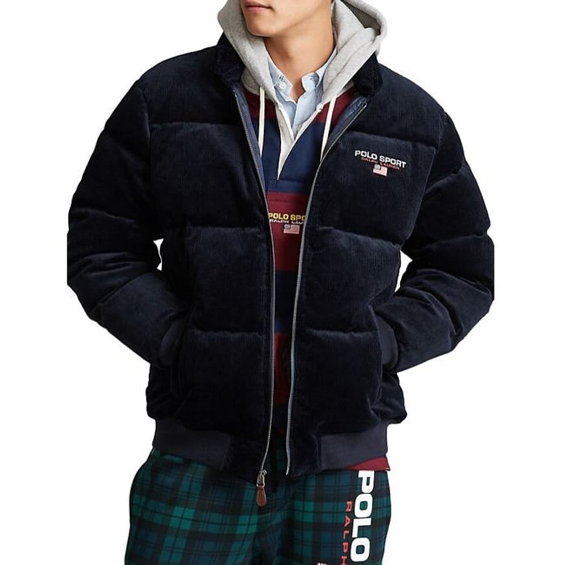 폴로스포츠 팔라스 코듀로이 덕다운파카 네이비 L,XXL 새제품 상품이미지1