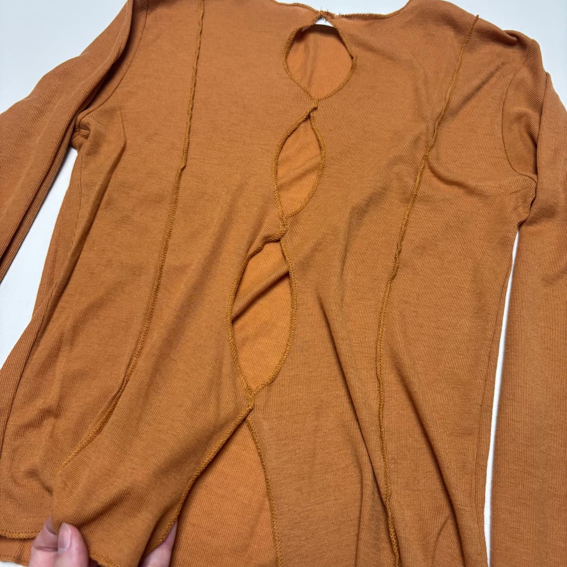 Y2K Overlock Open Front Long Sleeve 상품이미지2