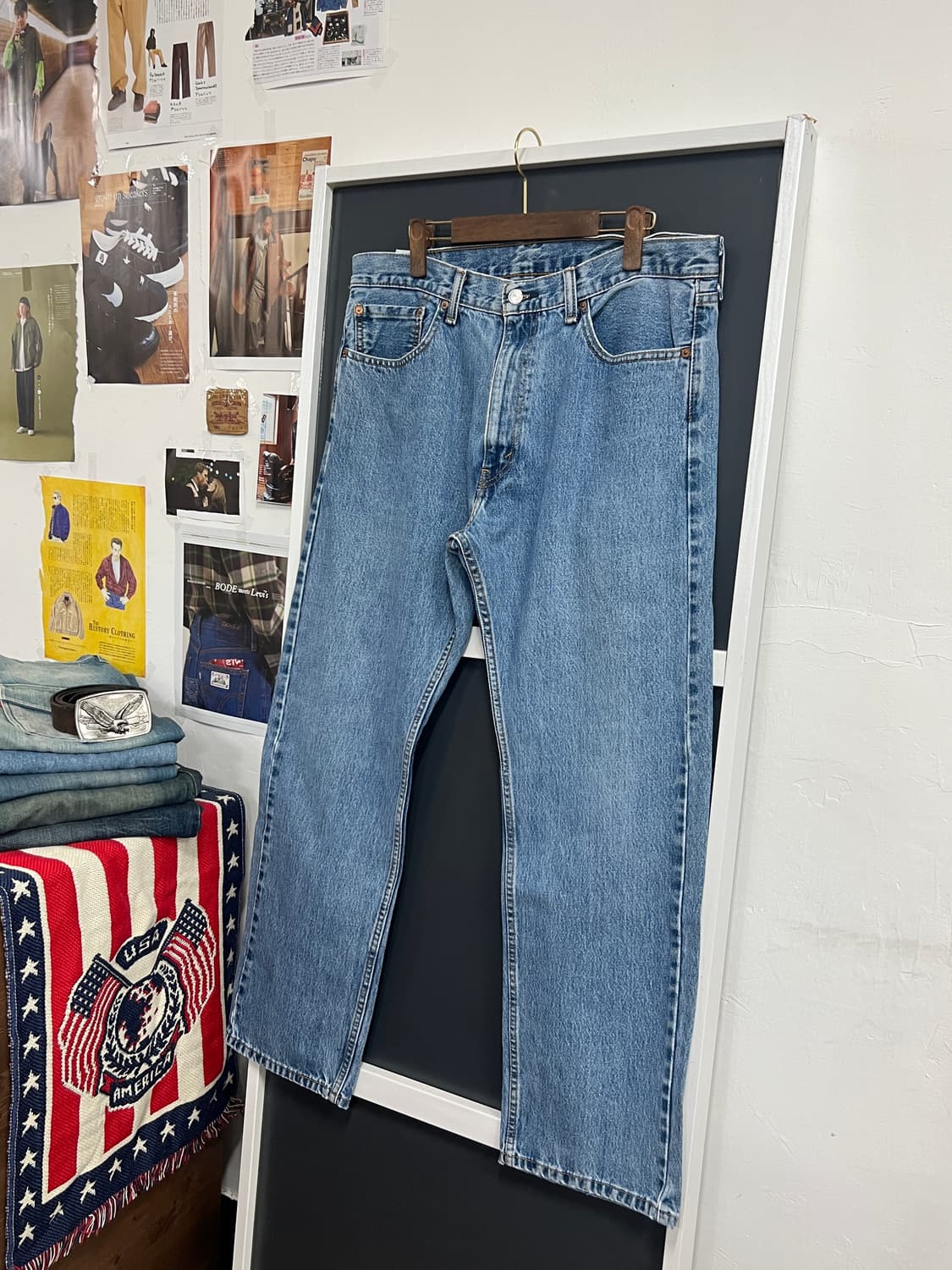 Levis 리바이스 505 레귤러 스트레이트핏 연청 데님 팬츠 상품이미지9