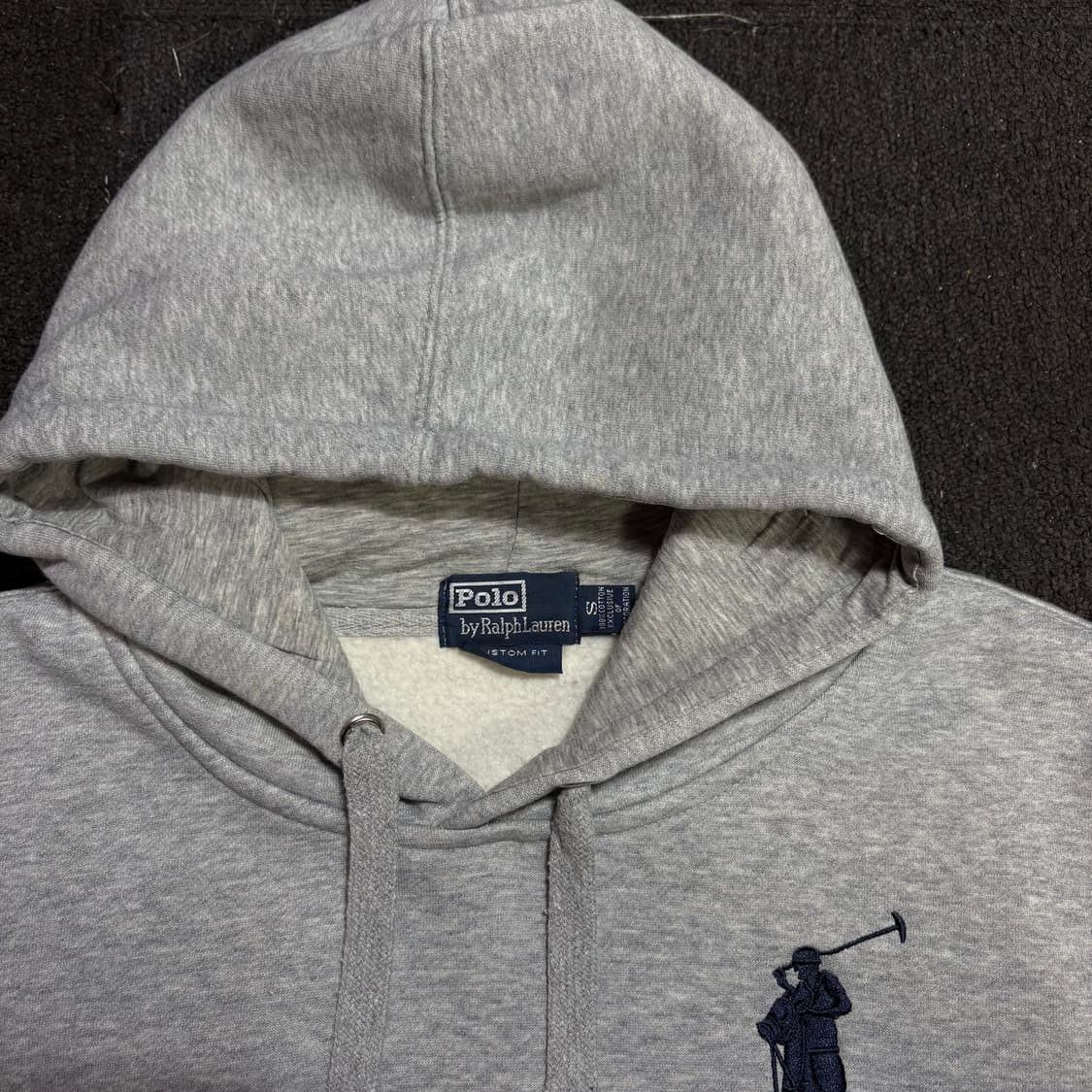폴로 랄프로렌 빅포니 오버핏 회색 후드티 S 상품이미지6