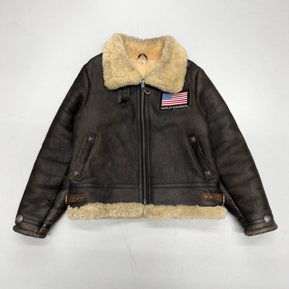 할리데이비슨 B-3 패치 커스텀 램스킨 양가죽 무스탕 자켓 상품이미지2