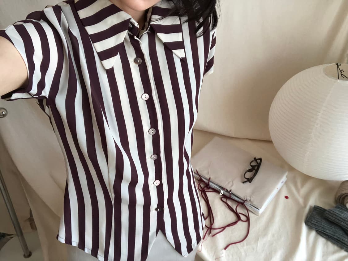 Striped Half Shirt 🍷 상품이미지1