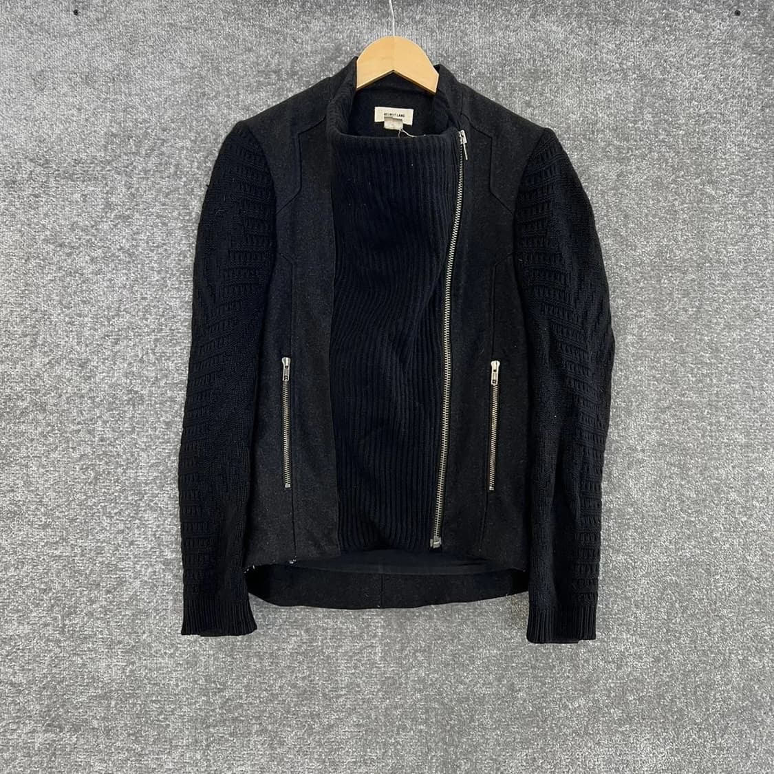 헬무트 랭 울 혼방 니트 패널 바이커 재킷 상품이미지1