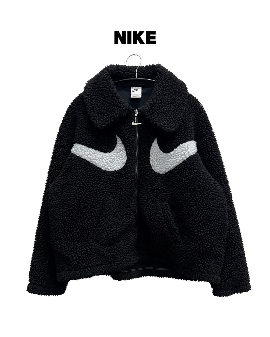 나이키 스우시 셰르파 양털 뽀글이 플리스 자켓 블랙 상품이미지1