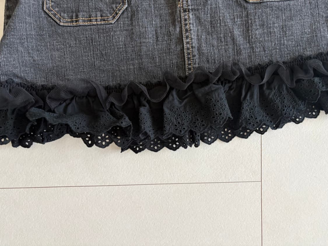 eyelet ruffle denim skirt 상품이미지3