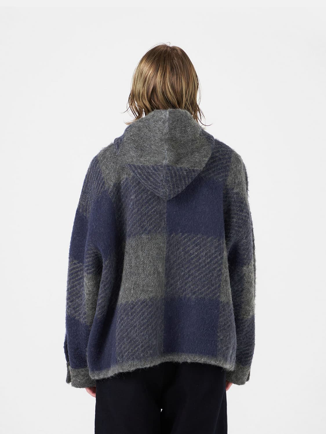 [1] 나나미카 25FW 모헤어 체크후드 셔츠 상품이미지4