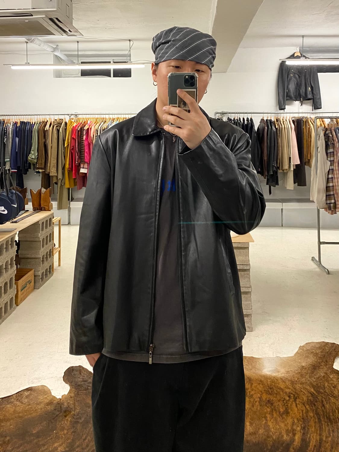 VTG minimal leather jacket 미니멀 레더 자켓 상품이미지8