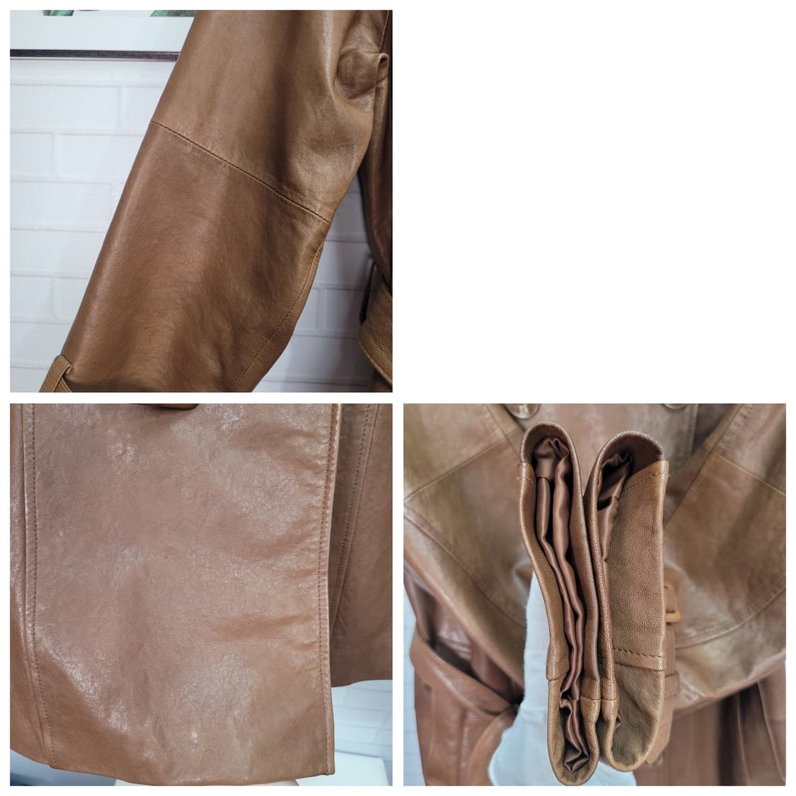 로보 양가죽 카멜 베이지 트렌치 롱 코트 77사이즈 상품이미지5