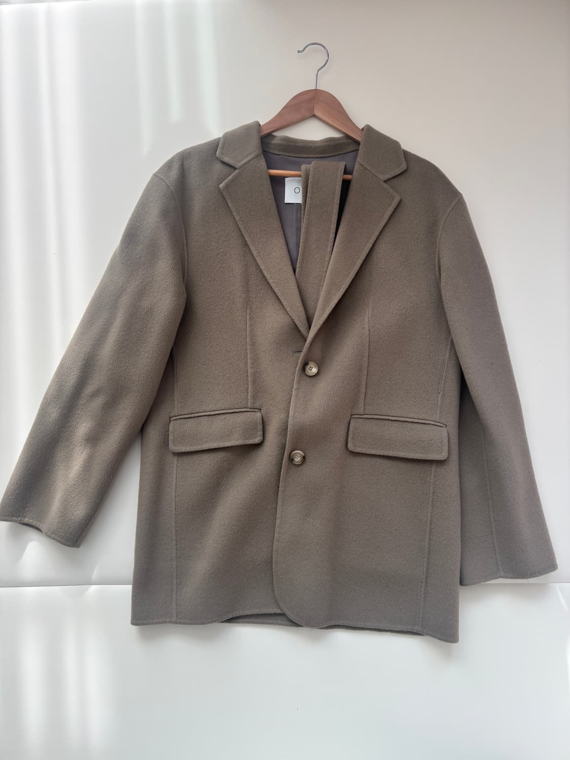 Ore 오어 벨티드 핸드메이드 울 자켓 카키베이지 상품이미지2