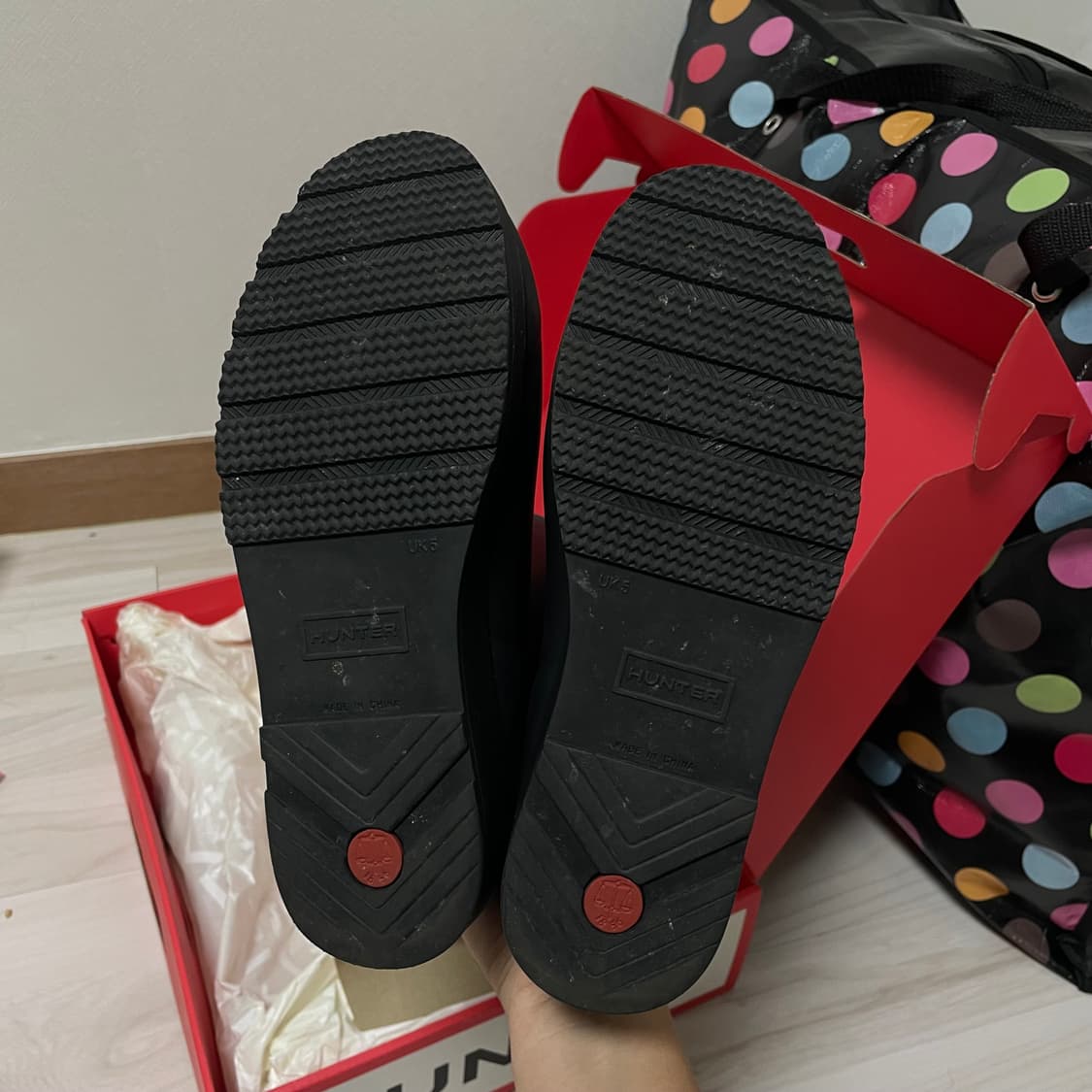 헌터 오리지널 톨 레인부츠 블랙 240 상품이미지6