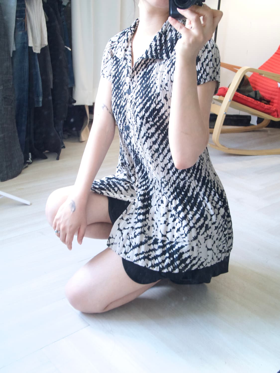 pleats pocket long shirts 상품이미지1