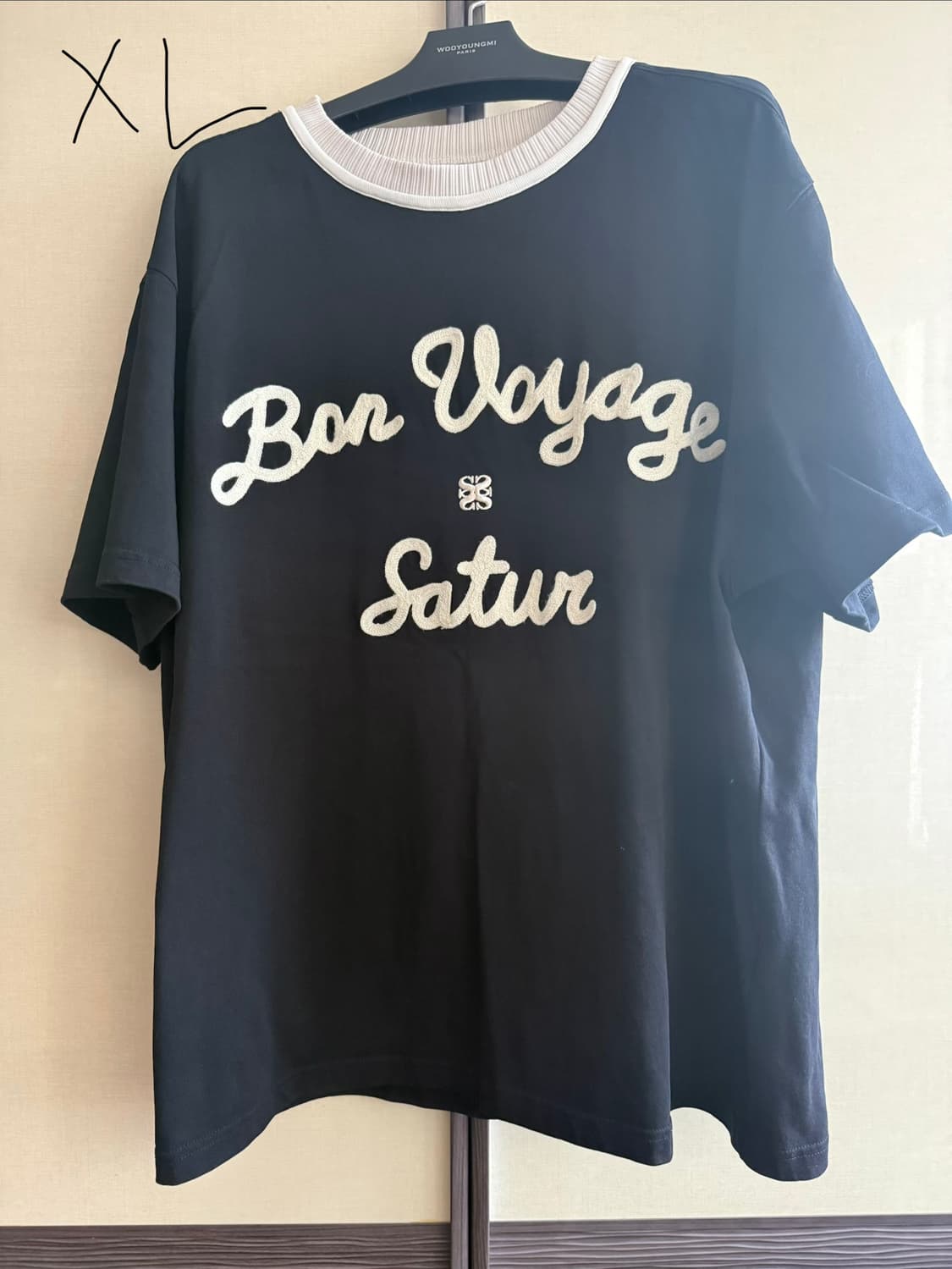 세터 로고 자수 보야지 반팔 (블랙 XL) 상품이미지1