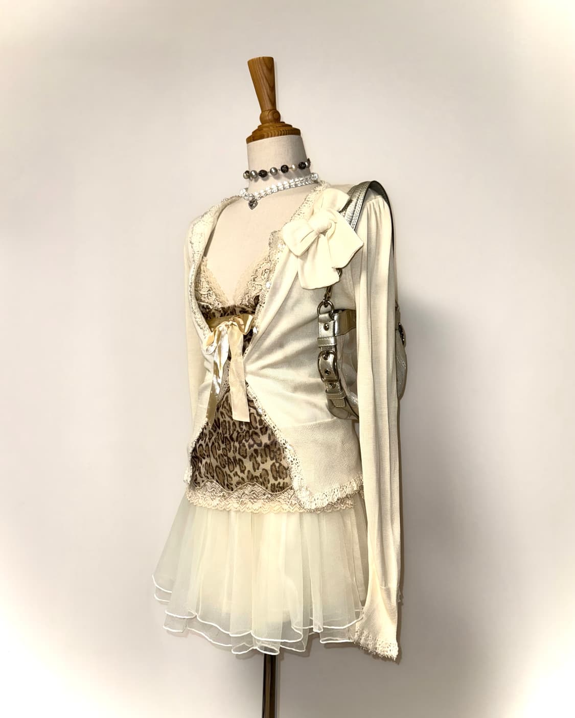 레오파드 리본 갸루나시 상품이미지3