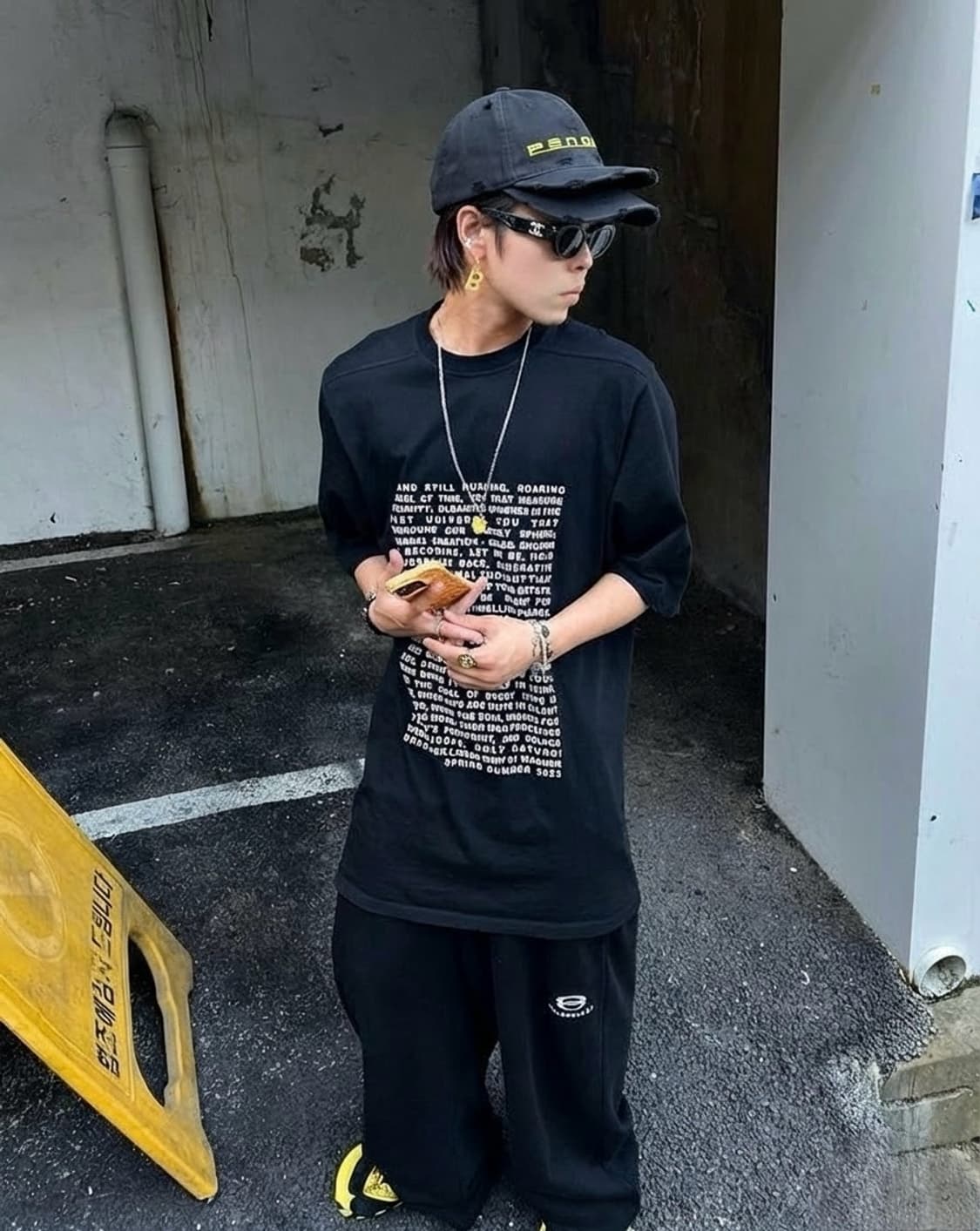 PSN /OWN 더블 바이저 캡 블랙 상품이미지2