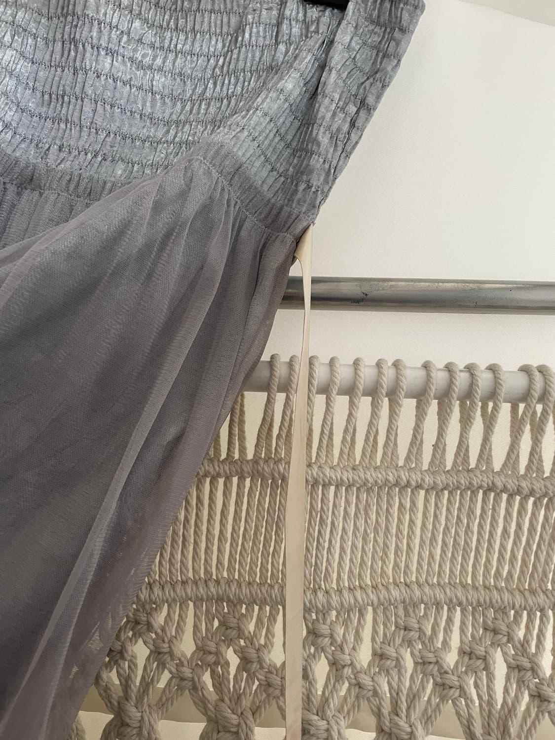 그레이 스모크 셔링 쉬폰 스커트 상품이미지3