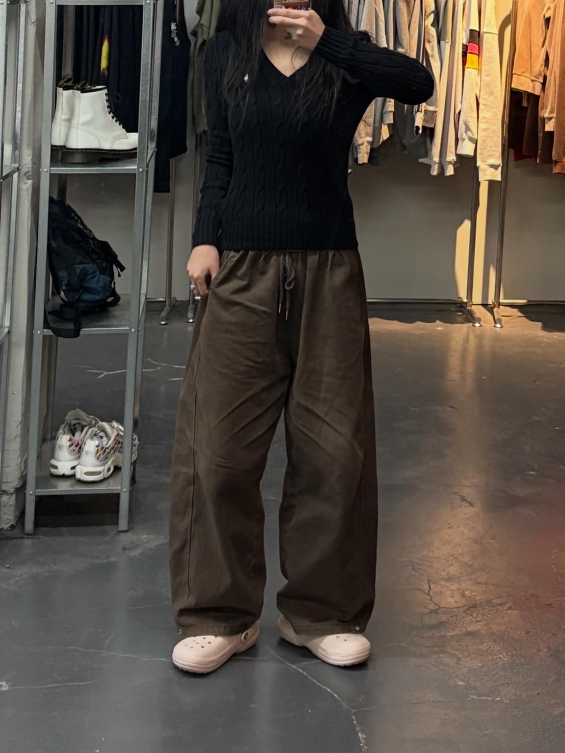 폴로랄프로렌 포니로고 브이넥 블랙 꽈배기니트 A3100 상품이미지1