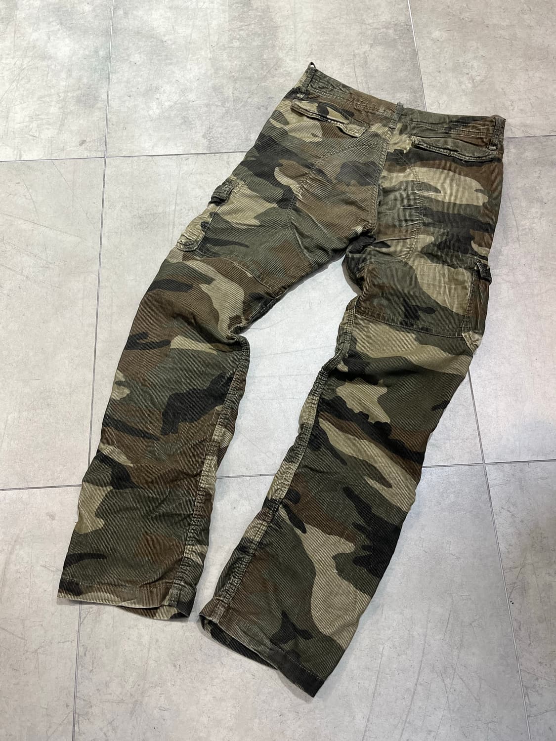 일본 빈티지 back number 밀리터리 카모 카고 골덴 팬츠  상품이미지5