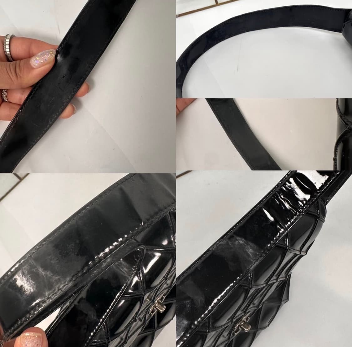 샤넬 페이턴트 퀼팅 숄더 백 상품이미지8